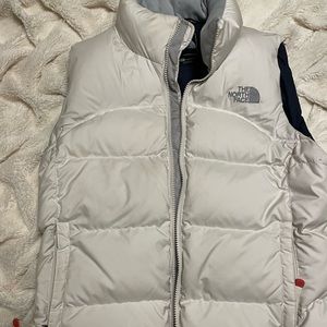North face white vest size small . Like new